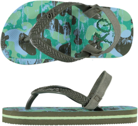 XQ Footwear - Jongens - Slippers - Army - Groen
