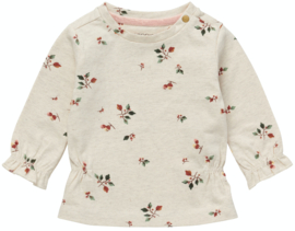 Noppies - T-shirt - Luohe - Oatmeal - Flowers - Maat 68