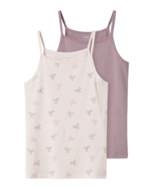 Name It - Hemden - Tops - Barely - Pink - Strikjes - 2 stuks