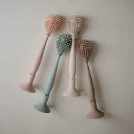 Mushie - Siliconen - Flessenborstel - Vaatwasbestendig - Blush