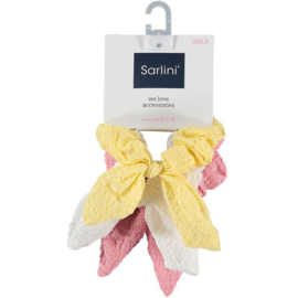 Sarlini - Scrunchies - Girls - 3-pack - Geel - Wit - Roze