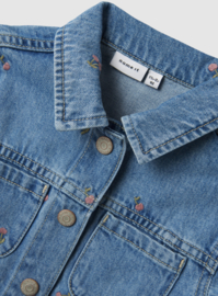 Name It - Jacket - Vest - Light - Blue - Denim - Kersjes - Cherries