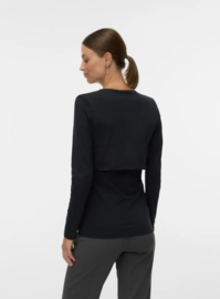 Mamalicious - MLKERRIE - Longsleeve - Top  - 2-in-1 - T-shirt - Zwart