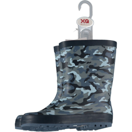 XQ Footwear - Regenlaarzen - Legerprint - Kids - Blauw