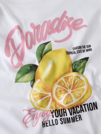Name It - T-shirt - Girls - NKFHAIMA - Backprint - Bright White - Paradise