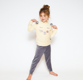 Charlie - Choe - Meisjes - Pyjama - Homewear - Set - Off - White - Velours