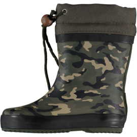 XQ Footwear - Regenlaarzen - Legerprint - Groen - Zwart