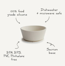 Mushie - Siliconen - Kom - Cambridge - Blue - Zuignap