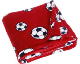 Playshoes - Fleece - Deken - Voetbal - Rood - 75 x 100 cm