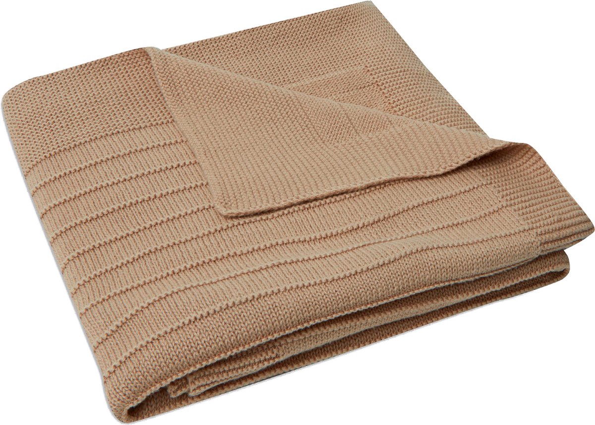 Jollein - Baby - Deken - Ledikant - Pure - Knit - Biscuit - 100x150 cm - GOTS
