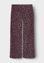 Name It - Broek - NKFRose - Wide Jeans - Burgundy - Luipaardprint