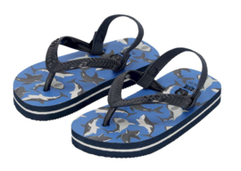 XQ Footwear - Teen - Slippers - Haai - Enkelbandje - Blauw - Pupil