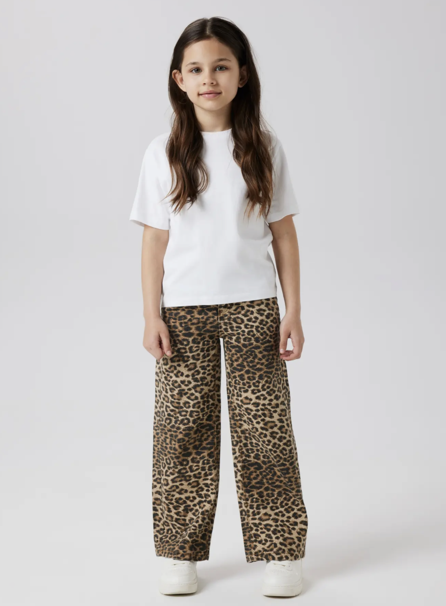 Name It - Broek - Rose - Wide Pants - Panterprint