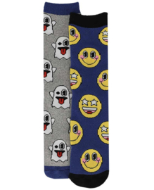 Apollo - Jongens - Sokken - Antislip - Smiley's - Blauw - 2-pack
