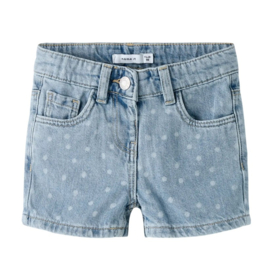 Name It - Korte - Broek - Denim - Short - Dots - Jeans - Stipjes
