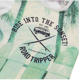 Dirkje - T-shirt - Road - Tripper - Groen - Wit 