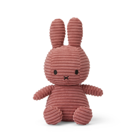 Nijntje - Miffy - Knuffel - Sitting - Corduroy - Dusty Rose - 23 cm