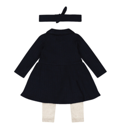Dirkje - Kledingset + Haarband - Navy - Maat 62