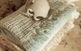 Jollein - Deken - Wieg - Jersey - Stripe - Sea Green - Ivory - 75x100 cm