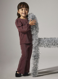 Name It - Flared Broek - NMFROISIN - Burgundy - Glitters