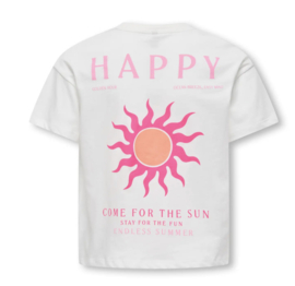 Only Girls - T-shirt - Kogsoli - Zonnetje - Cloud Dancer - Roze