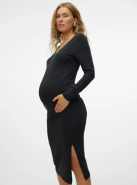 Mamalicious - Jurk - MLEVA - U-hals - Zwart