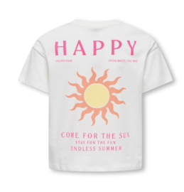 Only Girls - T-shirt - Kogsoli - Zonnetje - Oranje - Roze