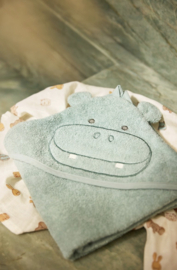 Jollein - Badcape - Badstof - Hippo Happy - 75x75 cm