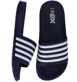 XQ Footwear - Slippers - Kobaltblauw - Wit - Gestreept