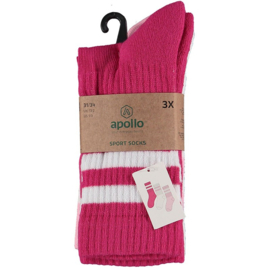 Apollo - Sport - Sokken - 3-pack - Roze - Wit