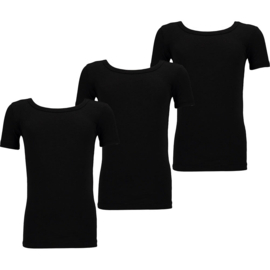 Bamboo - T-shirts - Set 3 stuks - Zwart - Ronde hals - Unisex