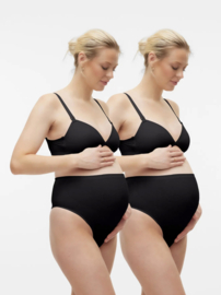 Mamalicious - Slips - Hoge Taille - 2-pack - Zwart