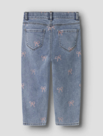 Name It - Broek - NMFBELLA - Strikjes - Mom Fit - Medium Blue Denim