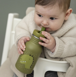 Trixie - Drinkfles - Mr. Dino - RVS waterfles - Lekvrij - 350ml - Groen