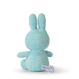 Nijntje - Miffy - Knuffel - Sitting  - Corduroy - Turquoise - 23 cm