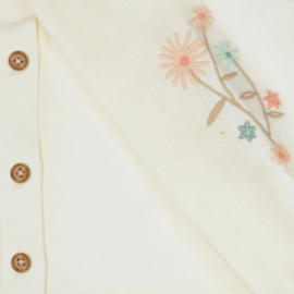 Dirkje - Blouse - Sand - Geborduurde Bloemen