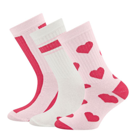 Ewers - Sokken - Hartjes - 3-pack - Roze