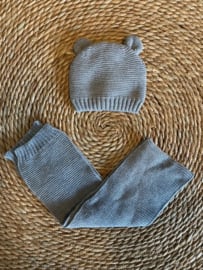Sarlini - Knit - Baby - Kindermuts - Sjaal - Grijs - Oortjes