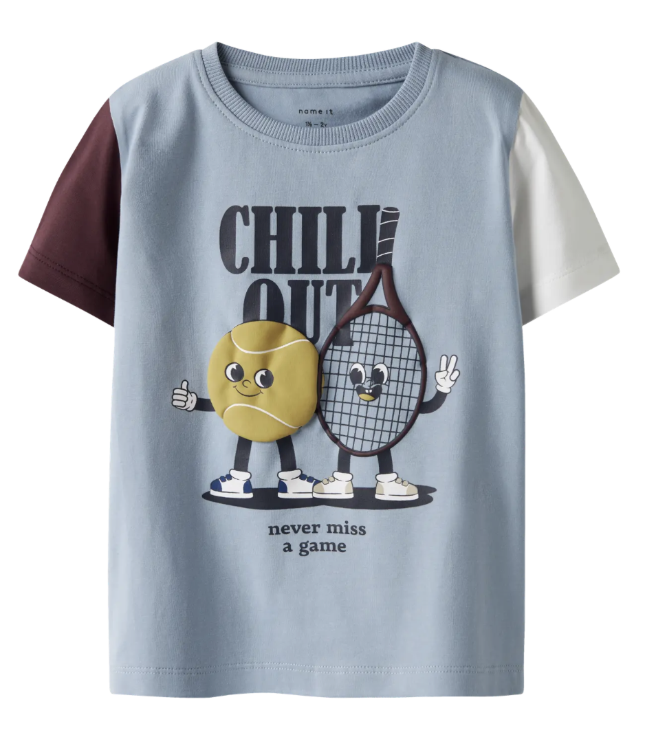 Name It - T-shirt - Kyler - Chill Out - Dusty Blue