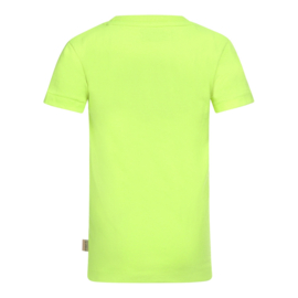 DJ Dutchjeans - T-shirt - Neon - Yellow - Stay - Positive - Maat 116