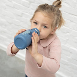 Trixie - Drinkfles - Mrs. Elephant - Olifant - RVS waterfles - Lekvrij - 350ml - Blauw