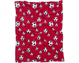 Playshoes - Fleece - Deken - Voetbal - Rood - 75 x 100 cm