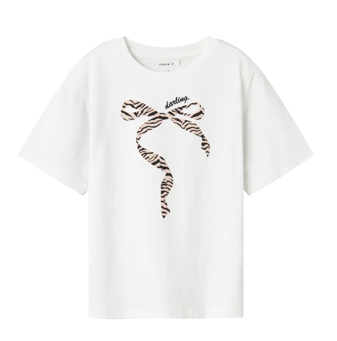 Name It - T-shirt - Lisemarie - Strikjes - Bright White