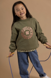 Noppies - Trui - Sweater - Lucky - Glitterprint- Groen
