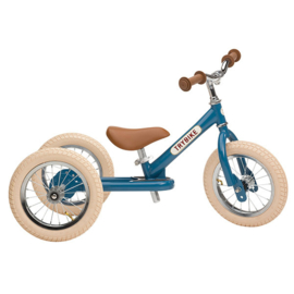 Trybike - Steel - 2 - In - 1 - Loopfiets - Driewieler - Vintage - Blauw
