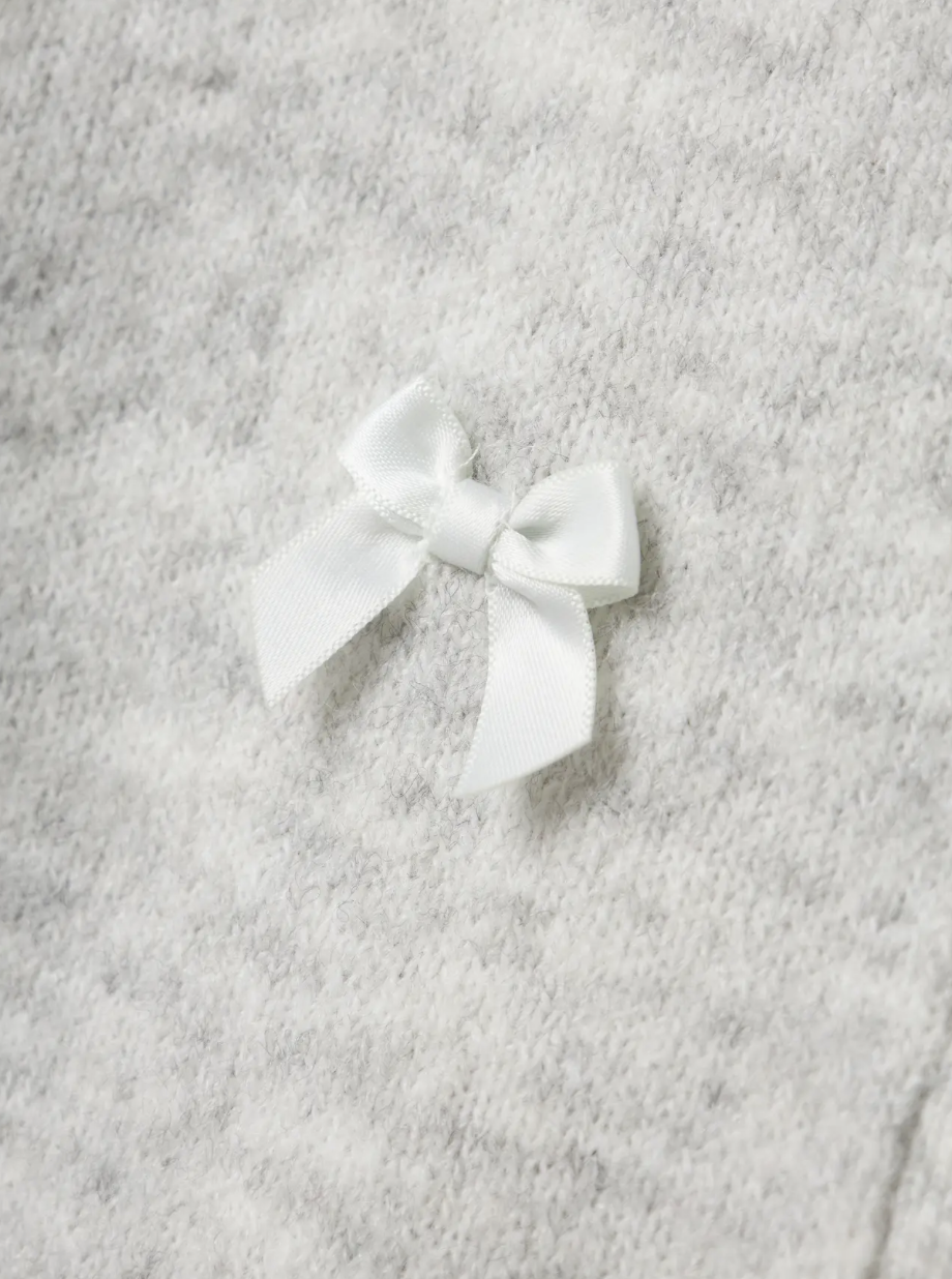 Name It - Knit - Vest - Karin - Lichtgrijs - Strikjes