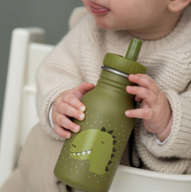 Trixie - Drinkfles - Mr. Dino - RVS waterfles - Lekvrij - 350ml - Groen