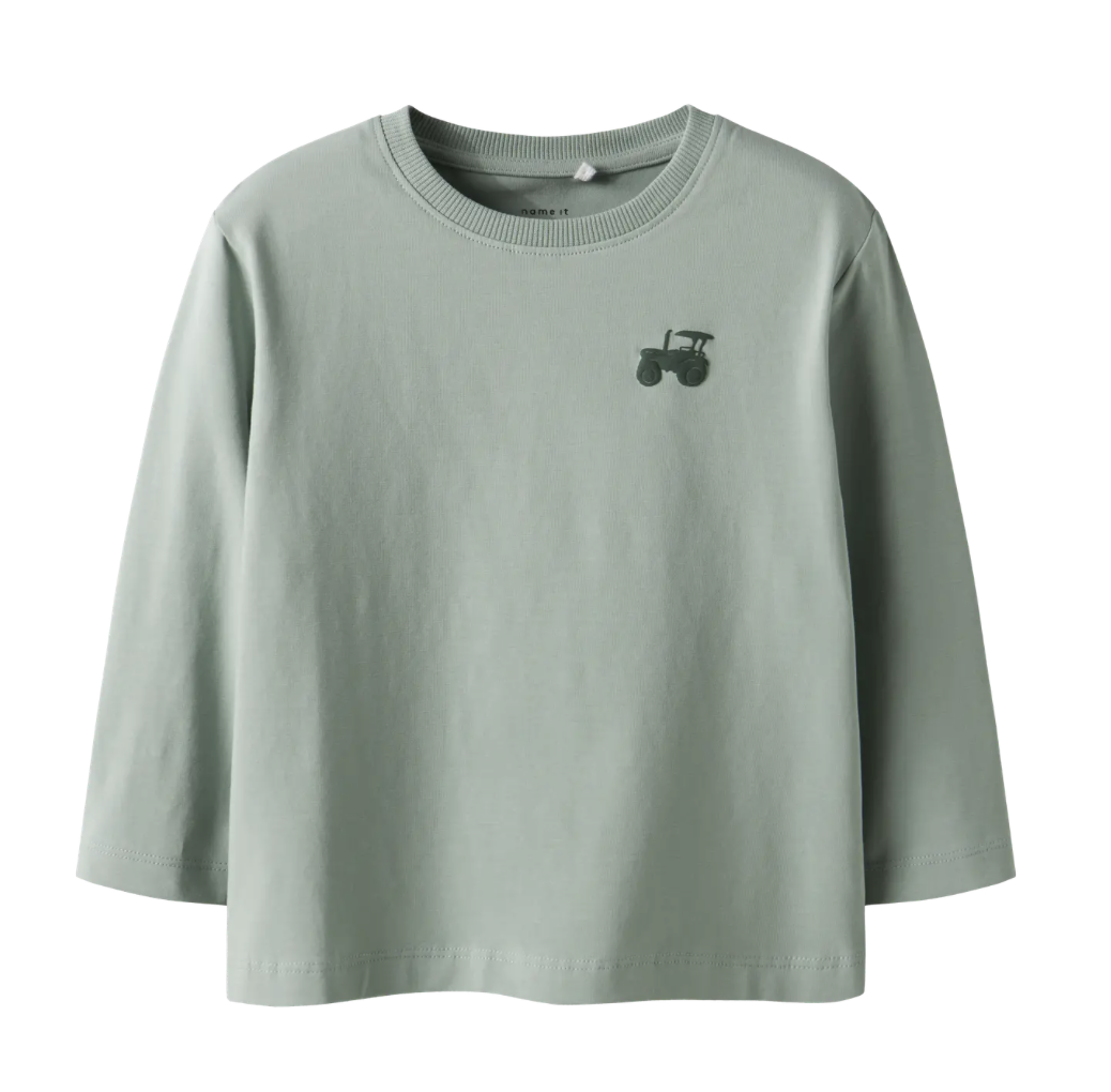 Name It - T-shirt - Lonnie - Trekker - Tractor - Jadeite - Groen