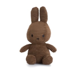 Nijntje - Miffy - knuffel - Sitting - Corduroy - Brown - 23 cm