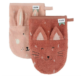 Trixie - Washandjes - 2-pack - Mrs. Cat - Mrs. Rabbit